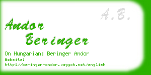 andor beringer business card